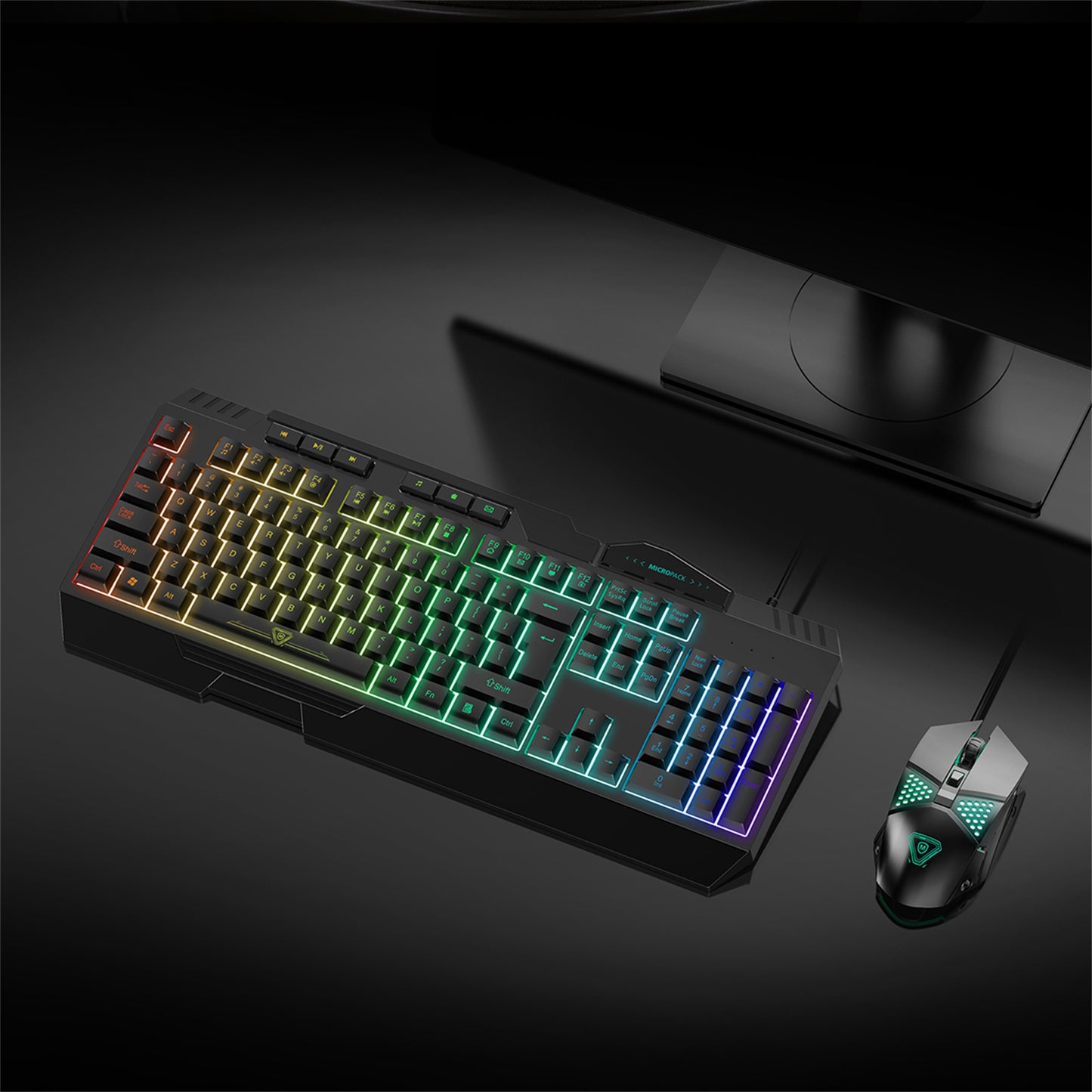 Mouse Keyboard 2 In 1 Backlight Gaming Breathing Rainbow LED Combo for PC Laptop