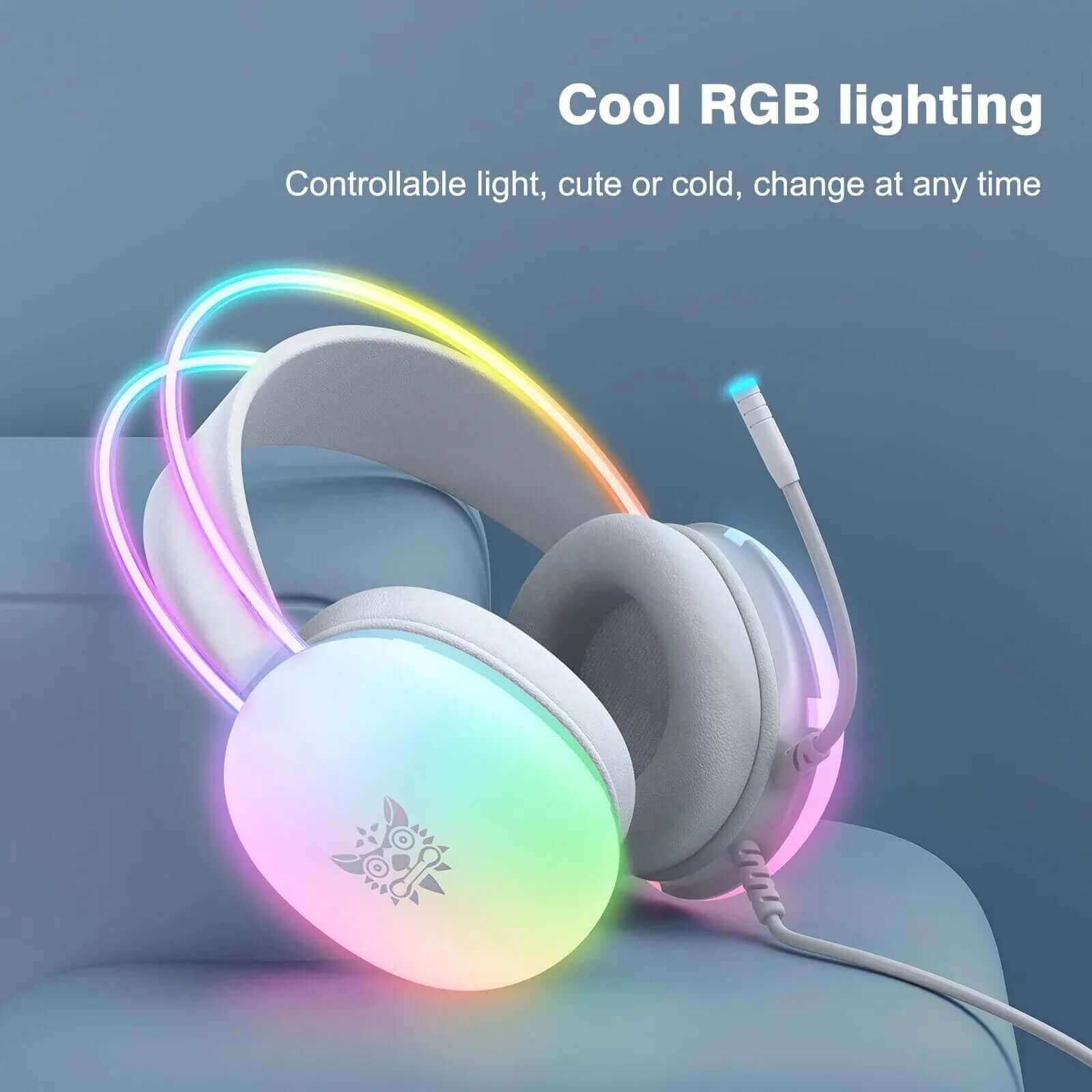 2024 New Headset Full RGB PC Gaming Headphones with RGB Lights for GAMMER KOL