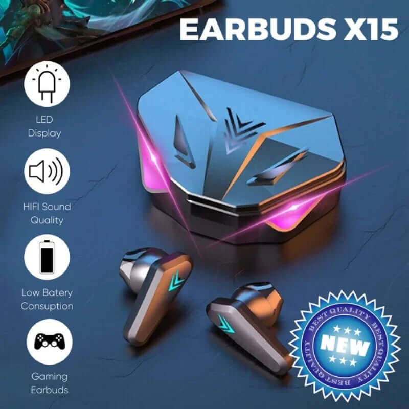 X15 TWS Wireless Earphone 5.3 Bluetooth Headphone 65Ms Low Latency Earbud Esport Gaming Headset Gamer with Mic for Xiaomi Iphone