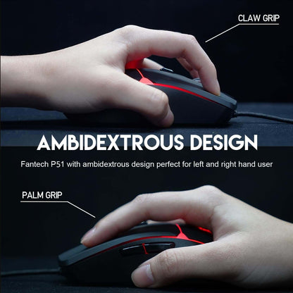 P51S 5-in-1 Gaming Set: Wired RGB Gaming Keyboard, Mouse, Headset, Headphone Stand, and Mouse Pad for PC Gamers