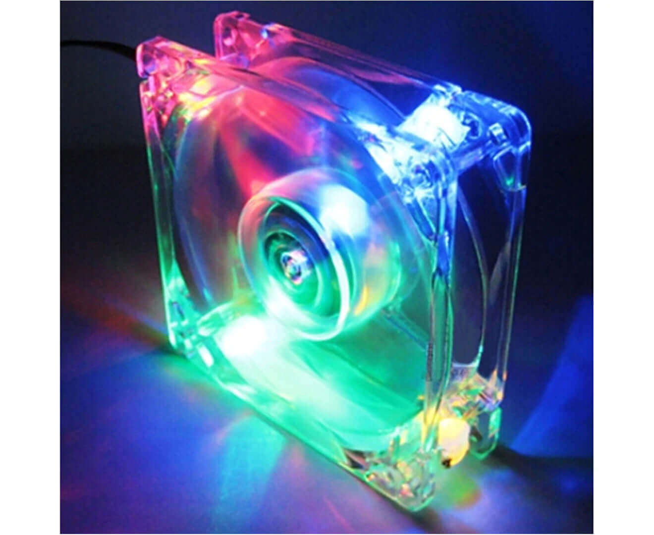 8025 Clear 8Cm with LED Lights Chassis Cooling Fan for PC Computer Case Cooler