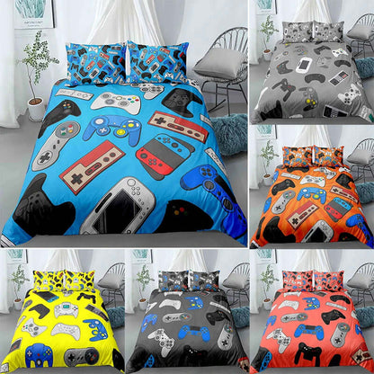 Ultimate Gamer Bedding Set - Stylish Duvet Cover & Pillowcase for Single, Double, Queen, and King Beds!