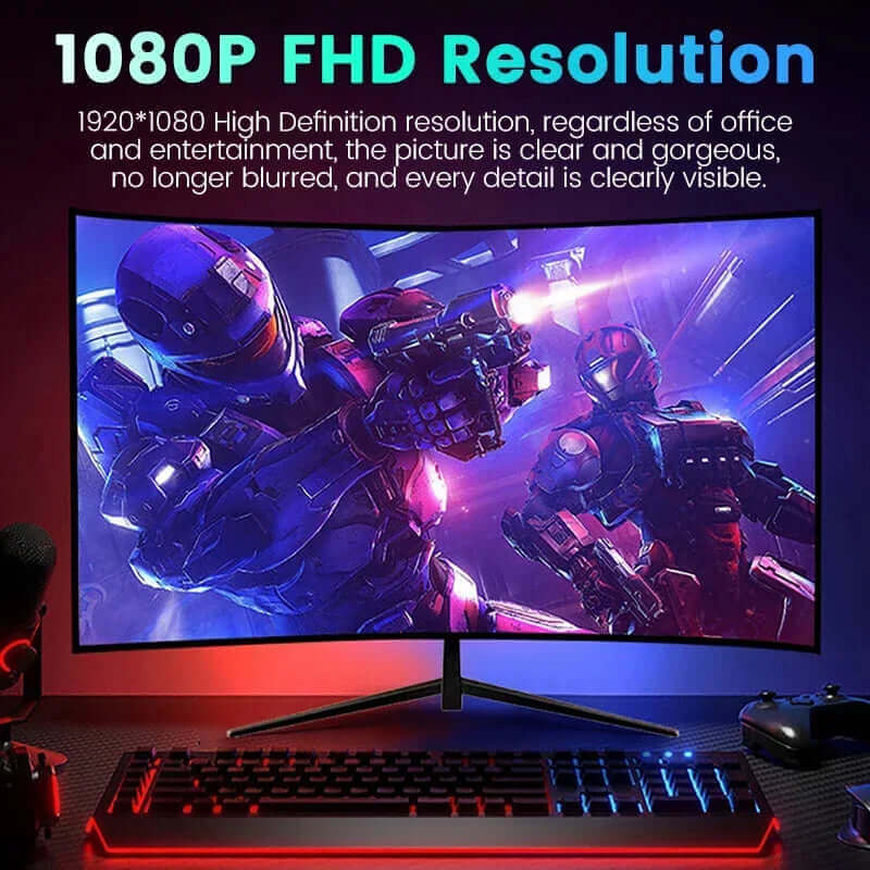 27 Inch 1080P 240Hz Desktop Monitor 1920*1080 100%SRGB 1MS Freesync Game Computer Display IPS VA Curved Straight Screen HDMI/DP