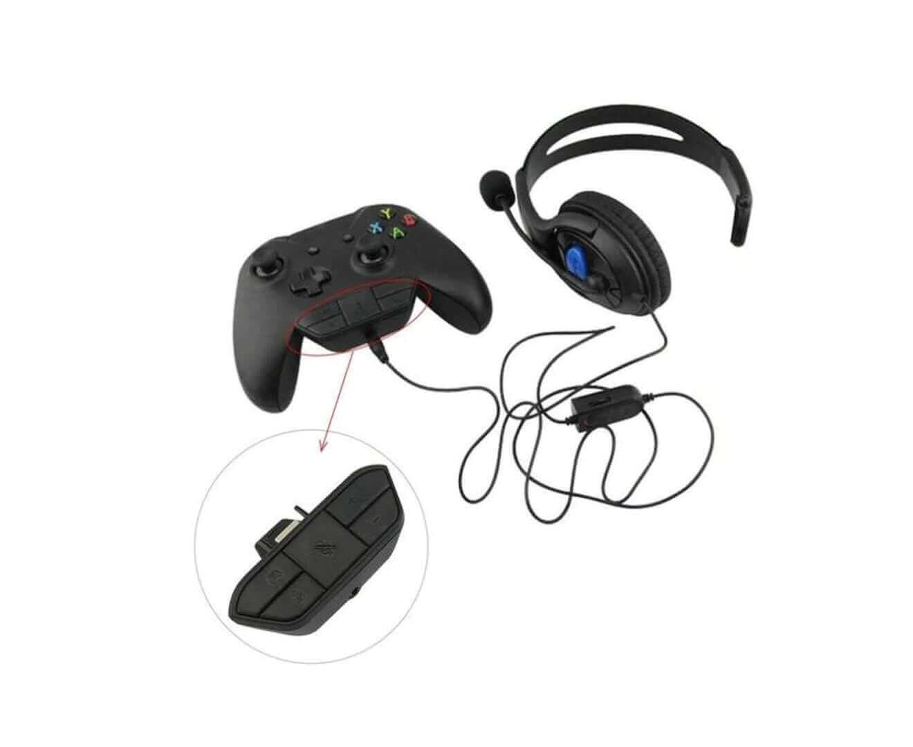 Gaming Consoles Xbox One Headset Adapter Stereo Headphone Converter for Game Controller - Black