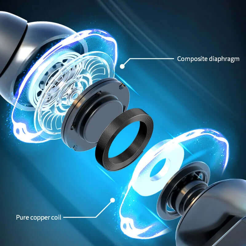 TWS Wireless Headphones LED Light Game Earbuds with Mic Bluetooth Earphones Noise Reduction Stereo Wireless Bluetooth Headset