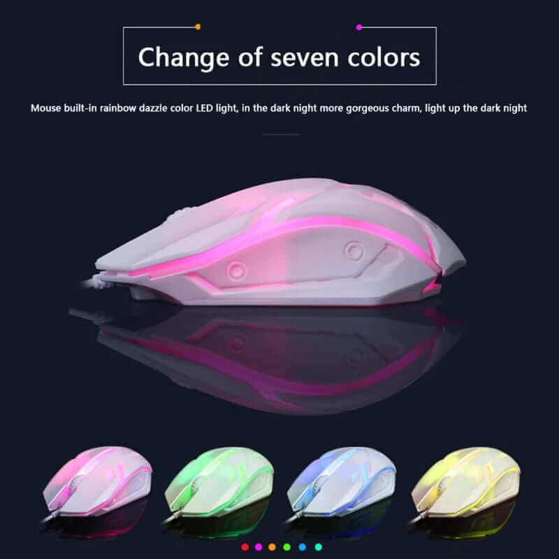 USB Wired 104 Keys RGB Backlight Ergonomic Gaming Mouse Keyboard Set