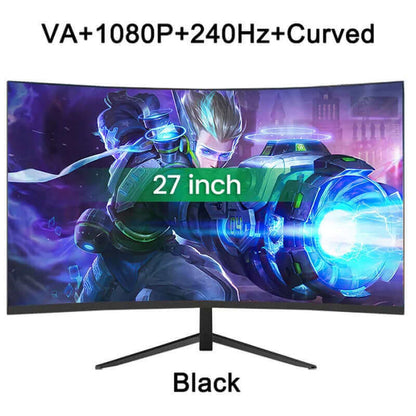 27 Inch 1080P 240Hz Desktop Monitor 1920*1080 100%SRGB 1MS Freesync Game Computer Display IPS VA Curved Straight Screen HDMI/DP