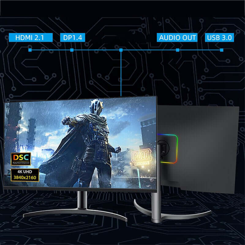 32" Computer Monitor 4K 144Hz 1080P 75Hz IPS Gaming 1Ms Response Adaptive-Sync VESA 100*100 Mounting 178° 100%Srgb HDMI 2.1