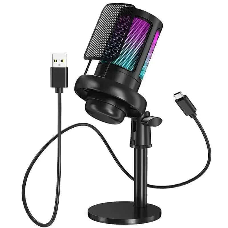 Professional Studio USB Microphone for PC Streaming Gaming Youtube Video Singing Gaming Recording PS4 RGB Anti-Spray Microfon