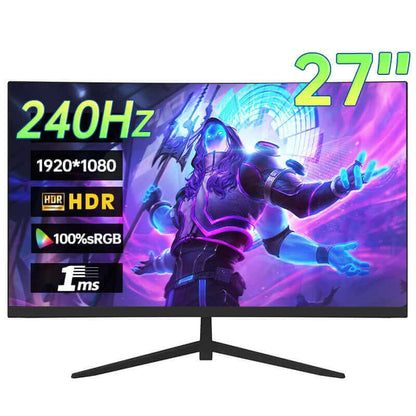 27 Inch 1080P 240Hz Desktop Monitor 1920*1080 100%SRGB 1MS Freesync Game Computer Display IPS VA Curved Straight Screen HDMI/DP