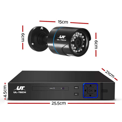 UL-tech CCTV Security System 4CH DVR 4 Cameras 1TB Hard Drive