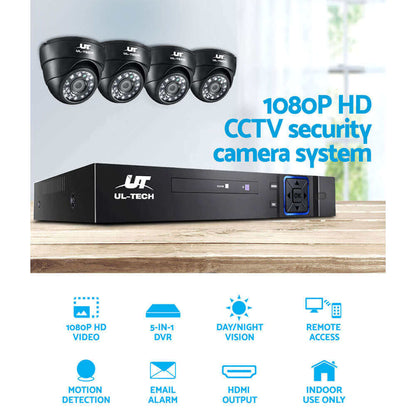 UL-tech CCTV Security System 8CH DVR 4 Cameras