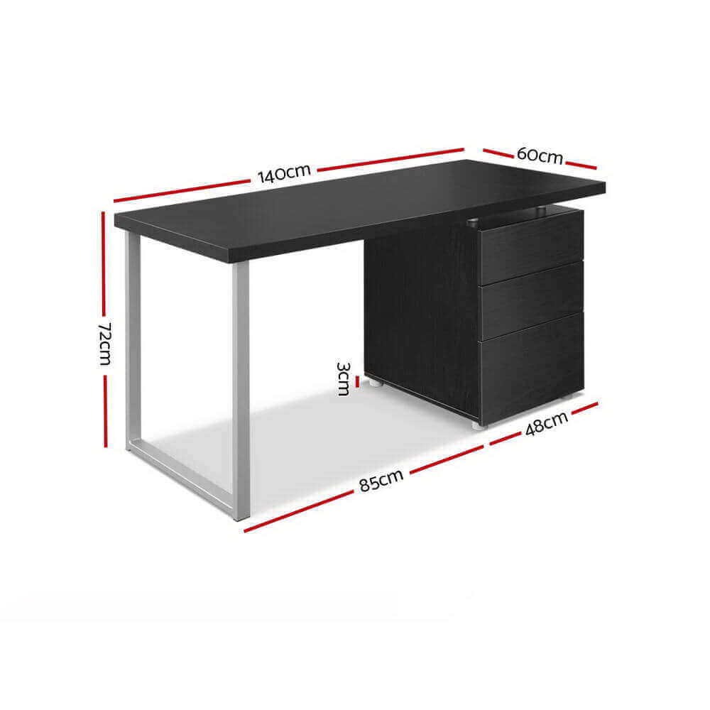 Artiss Computer Desk Drawer Black 140CM