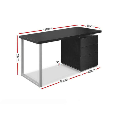 Artiss Computer Desk Drawer Black 140CM