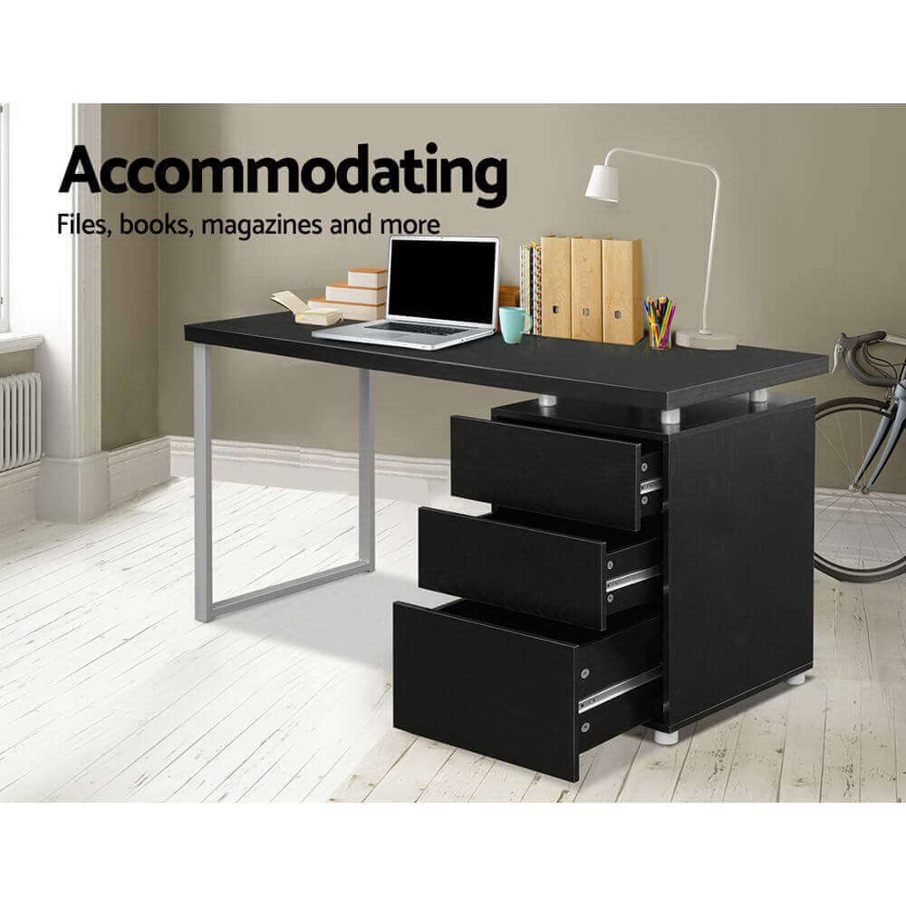 Artiss Computer Desk Drawer Black 140CM