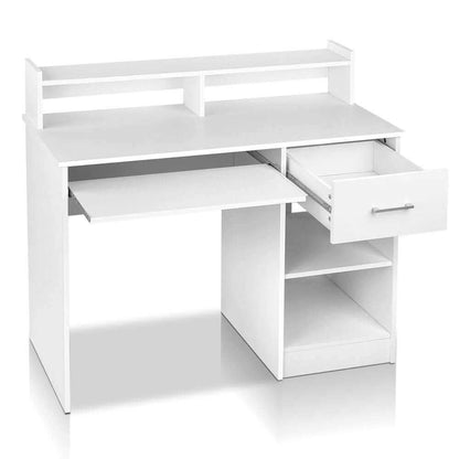 Artiss Computer Desk Shelf Drawer Cabinet White 100CM