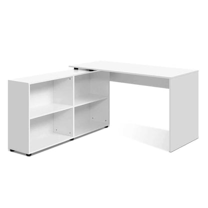 Artiss Computer Desk Bookshelf White 130CM