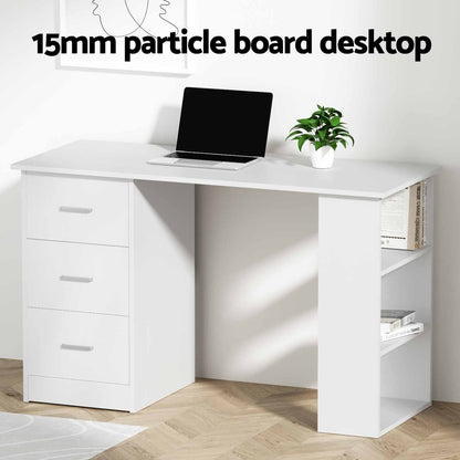 Artiss Computer Desk Drawer Shelf Cabinet White 120CM