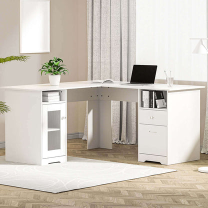 Artiss Corner Computer Desk Office L-Shape Drawers Tables