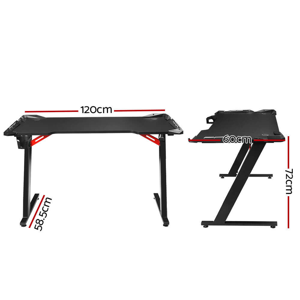 Artiss Gaming Desk Computer Desks RGB Light 120CM