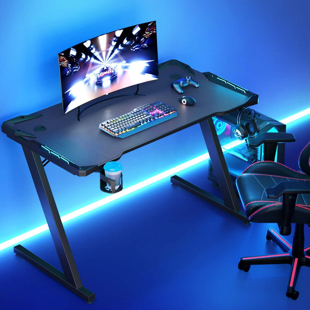 Artiss Gaming Desk Computer Desks RGB Light 120CM