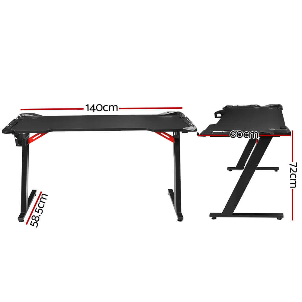 Artiss Gaming Desk Computer Desks RGB Light 140CM