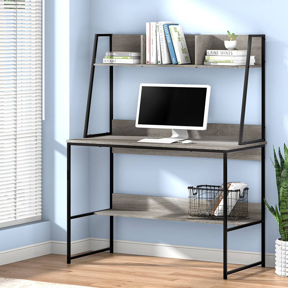 Artiss Computer Desk Bookshelf Storage Grey 100CM