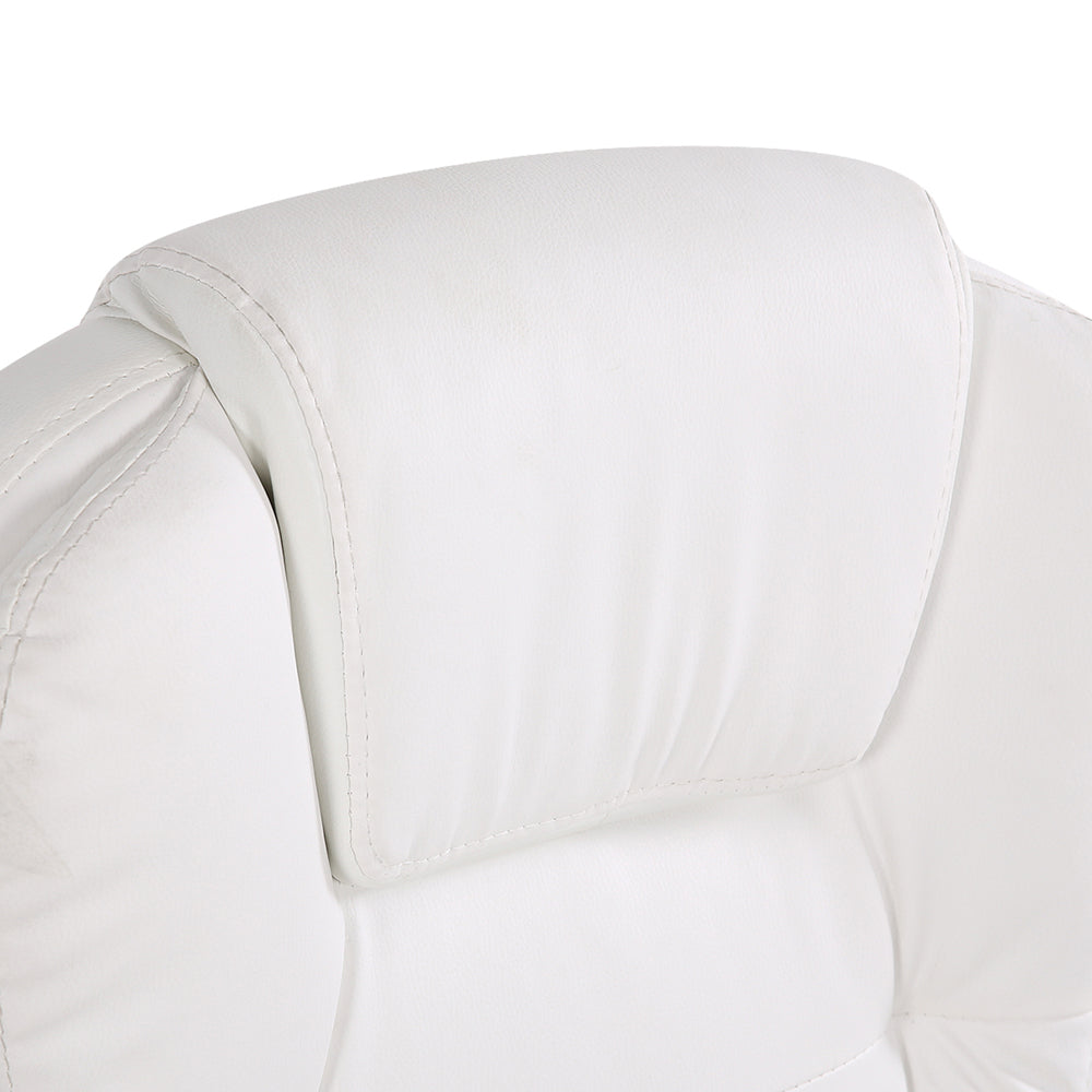 Artiss 8 Point Massage Office Chair Heated Seat PU Leather - White