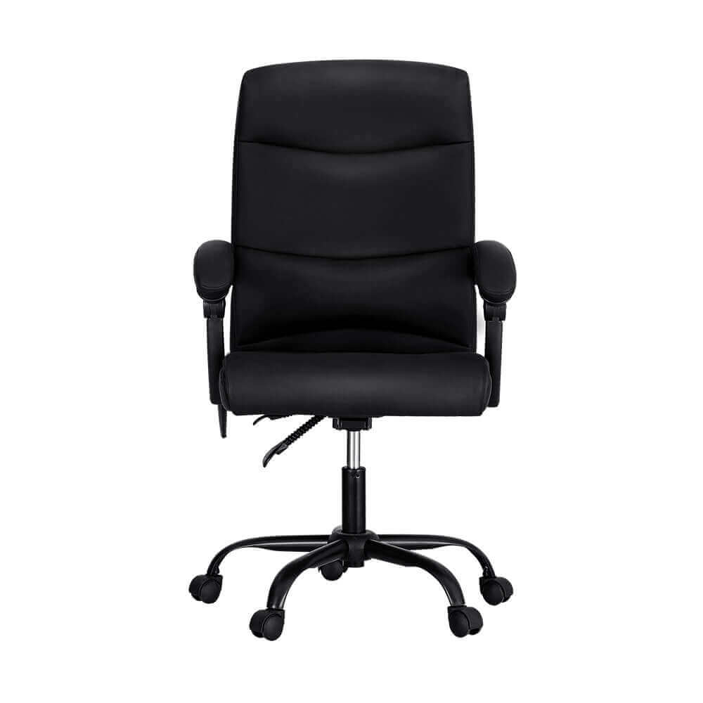 Artiss 2 Point Massage Office Chair PU Leather - Black