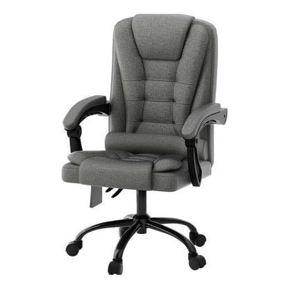 Artiss 2 Point Massage Office Chair Fabric - Grey