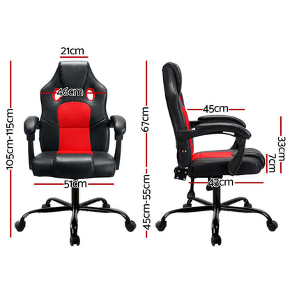 Artiss 2 Point Massage Gaming Office Chair - Red