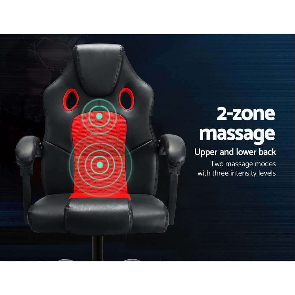 Artiss 2 Point Massage Gaming Office Chair - Red