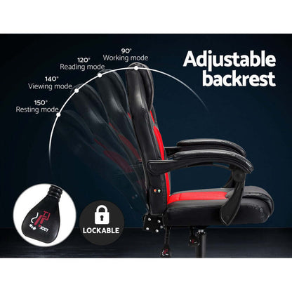 Artiss 2 Point Massage Gaming Office Chair - Red