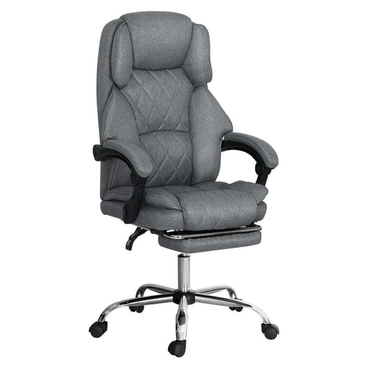 Artiss Executive Office Chair Fabric Footrest - Grey