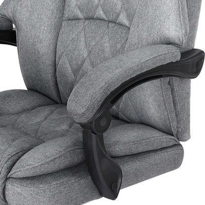 Artiss Executive Office Chair Fabric Footrest - Grey