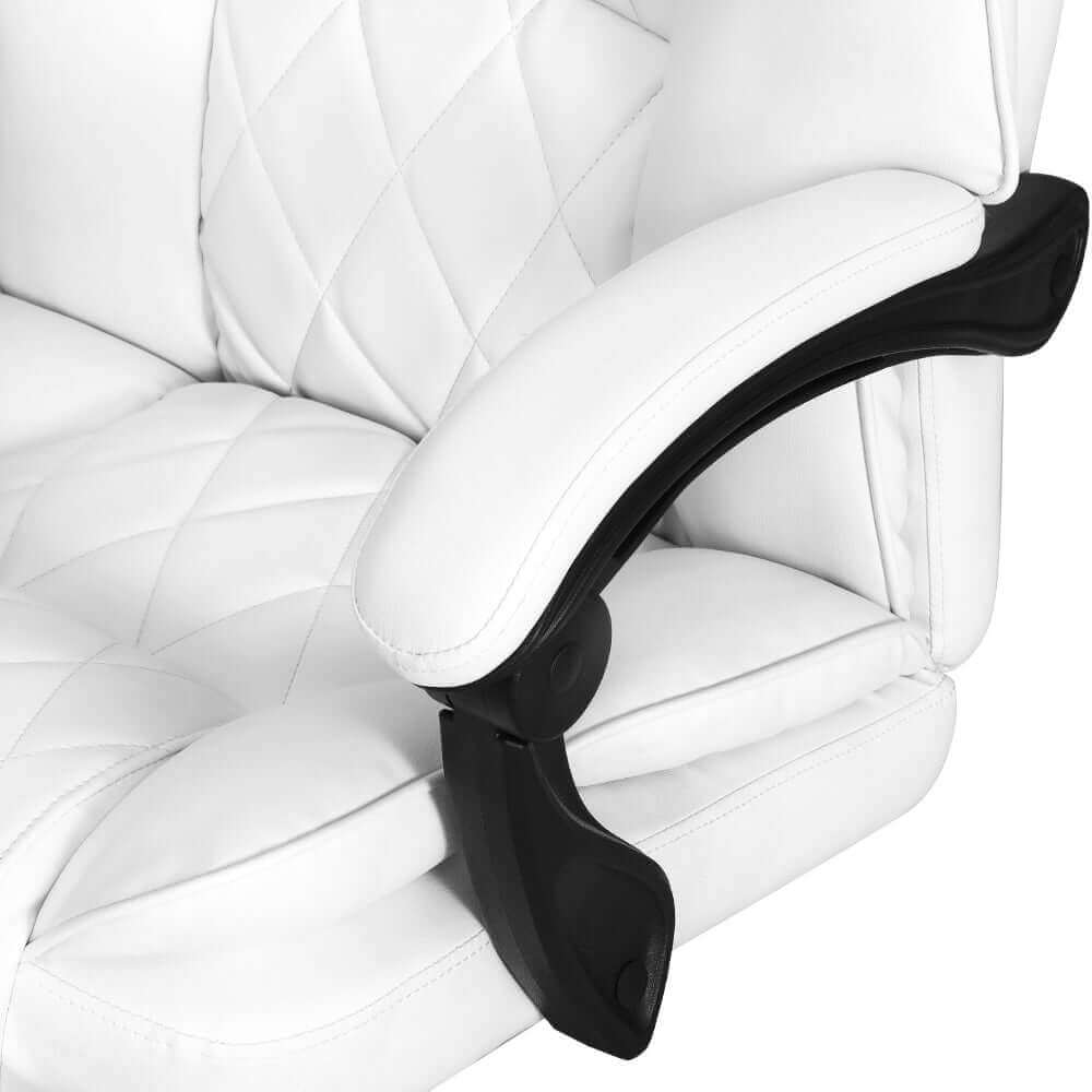 Artiss Executive Office Chair Leather Footrest - White