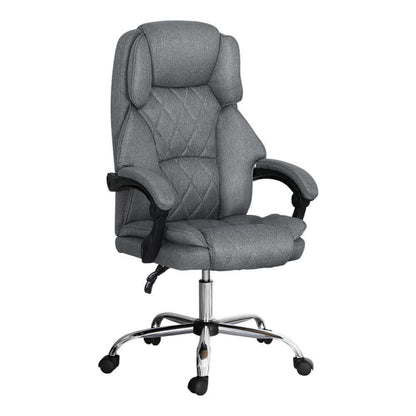 Artiss Executive Office Chair Fabric Recliner - Grey