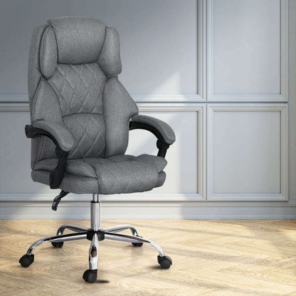 Artiss Executive Office Chair Fabric Recliner - Grey