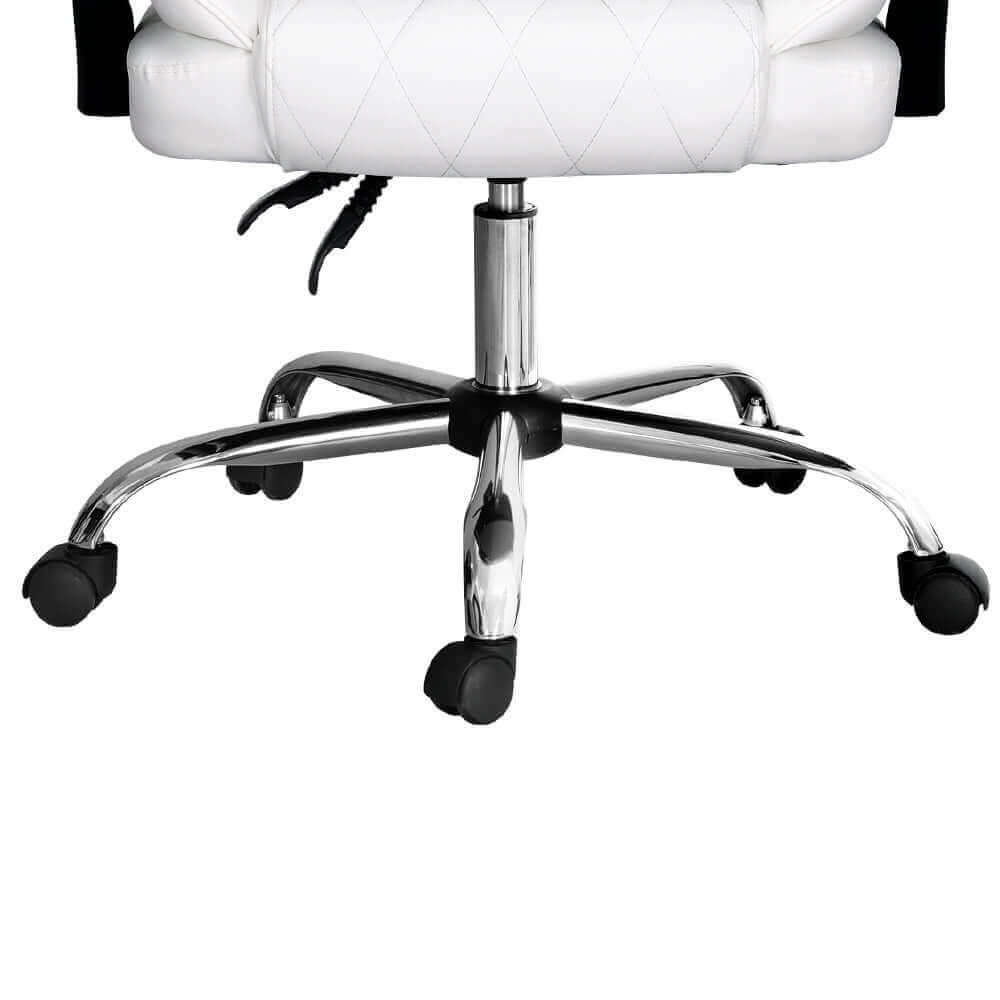 Artiss Executive Office Chair Leather Recliner - White