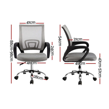 Artiss Mesh Office Chair Mid Back Grey