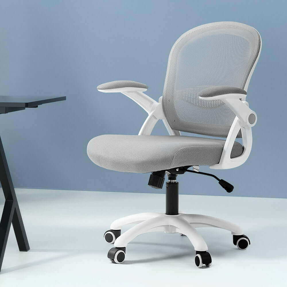 Artiss Mesh Office Chair Mid Back Grey