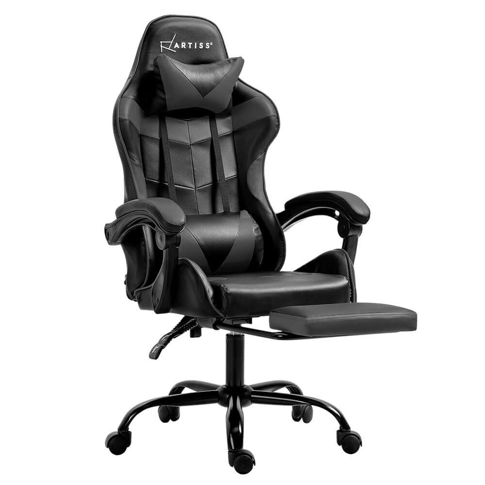 Artiss Gaming Office Chair Executive Footrest - Grey