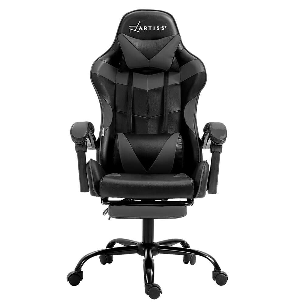 Artiss Gaming Office Chair Executive Footrest - Grey