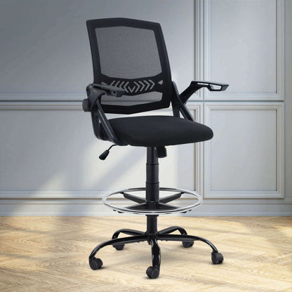 Artiss Office Chair Drafting Stool Mesh Chairs Black