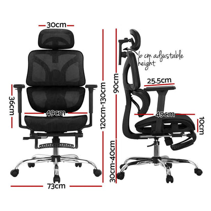 Artiss Ergonomic Office Chair Footrest - Black