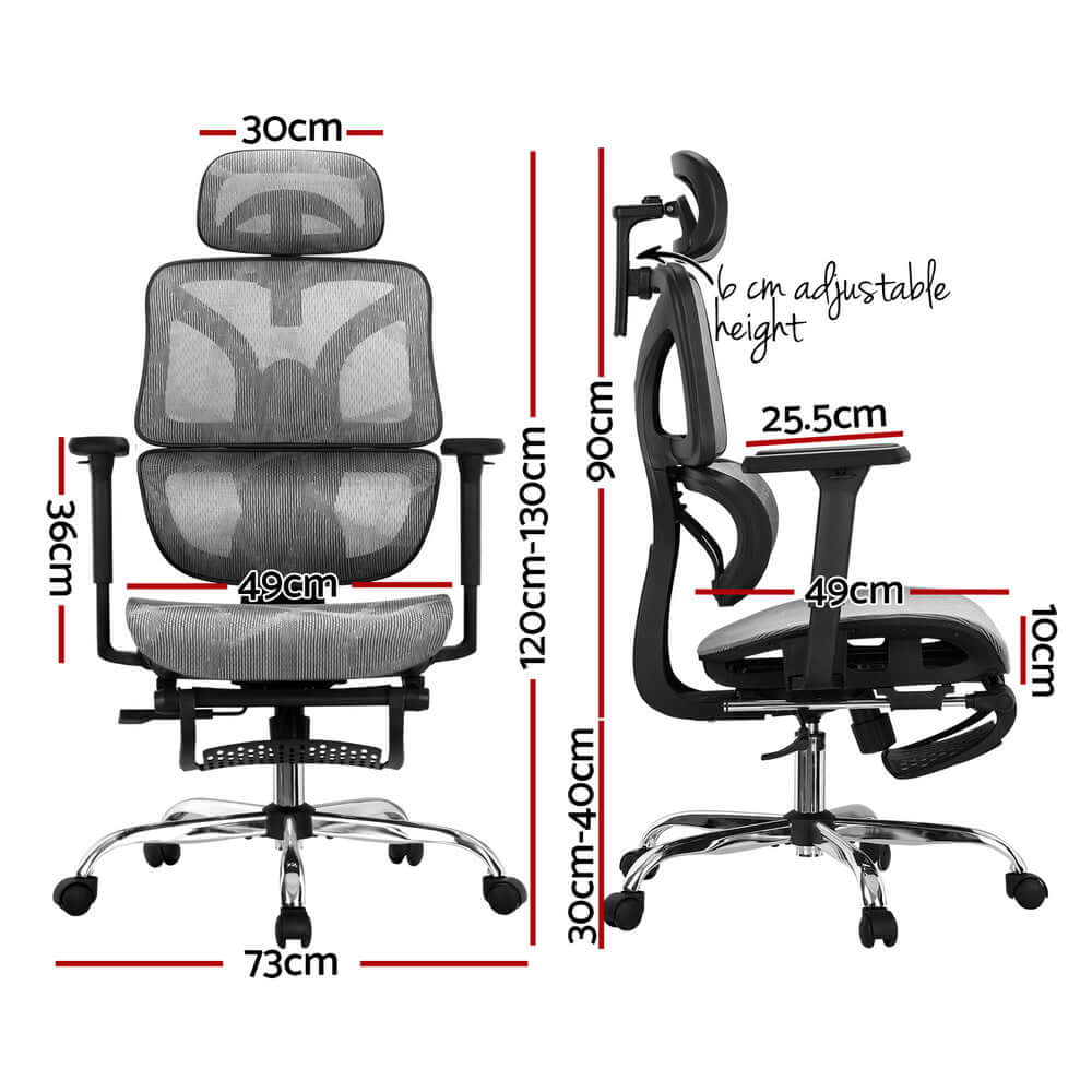 Artiss Ergonomic Office Chair Footrest - Grey