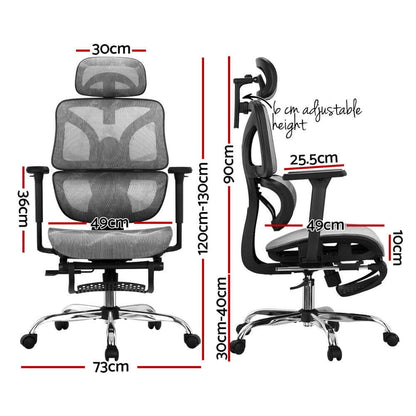 Artiss Ergonomic Office Chair Footrest - Grey