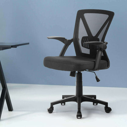 Artiss Mesh Office Chair Mid Back Black