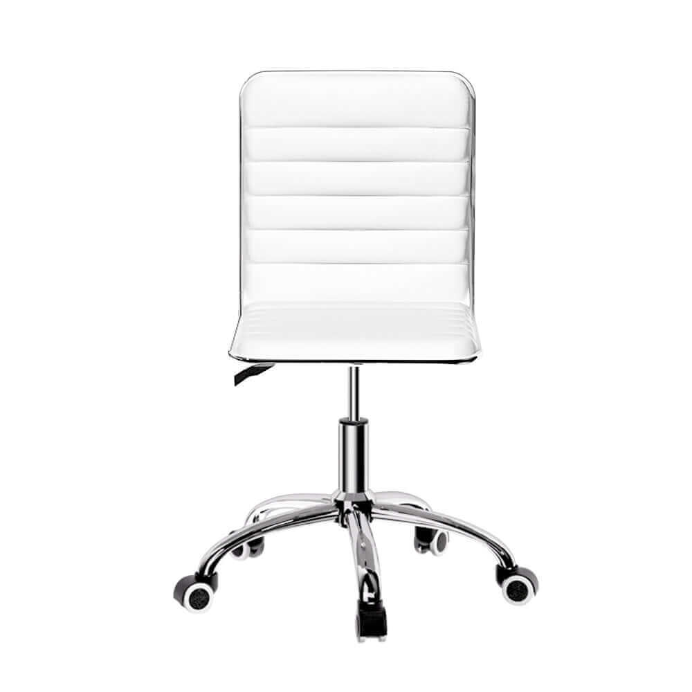 Artiss Office Chair Conference Chairs PU Leather Low Back White