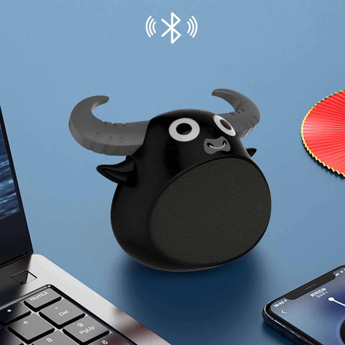 Fit Smart Bluetooth Animal Face Speaker Portable Wireless Stereo Sound - Black/Khaki/Red